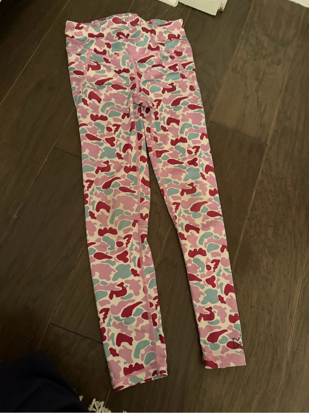 Girls' Pink Multi-Color Camo Active Leggings